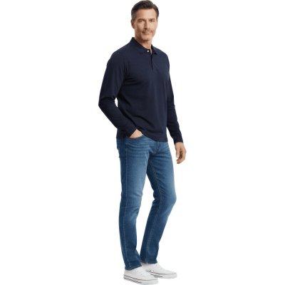 Skill Men´s Long Sleeve Performance Polo Dark Blue