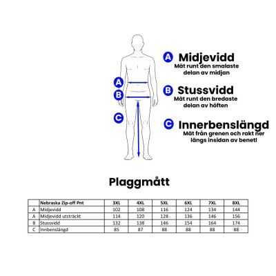 Nebraska Zip-off Pants Men Blue Plus Size